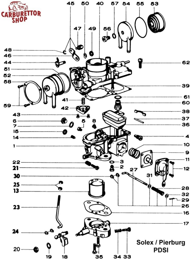 DM0310 Service Kit Solex Pierburg 35 PDSIT carburetor Volkswagen